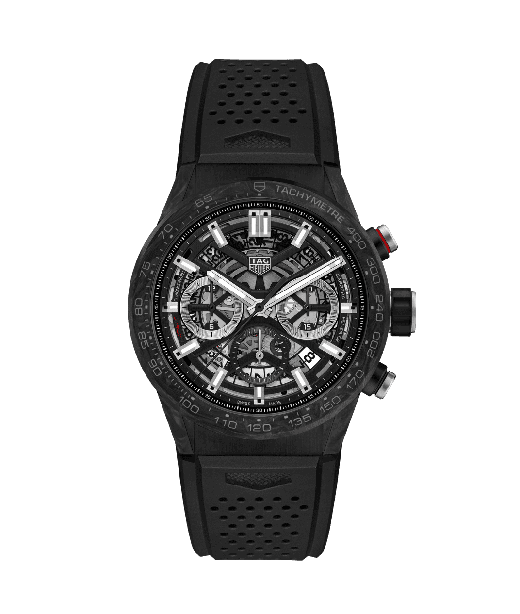 Tag Heuer Carrera Calibre Heuer 02 Automatic Chronograph PVD Black Carbon On Strap CBG2016.FT6143