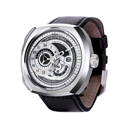 SevenFriday Q Series Automatic Stainless Steel Silver Dial On Strap Men's Watch Q1/1