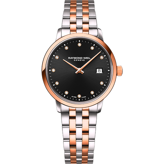 Raymond Weil Toccata 29mm Two-Tone Diamond Dial On Bracelet Ladies Watch 5985-SP5-20081