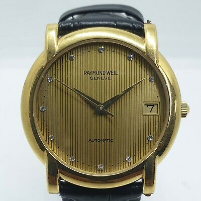 Pre-Owned Raymond Weil Parsifal Automatic Yellow Gold Plated On Strap 2819