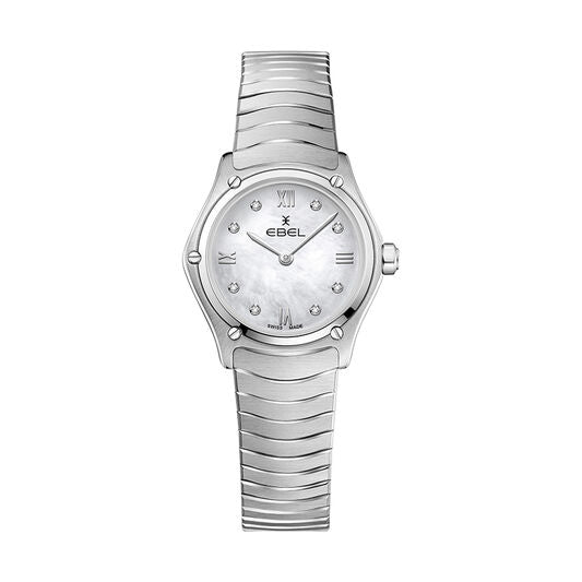 Ebel Sport Classic Mini Quartz Stainless Steel MOP Diamond Dial On Bracelet Ladies Watch 1216474A