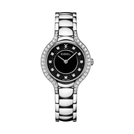 Ebel Beluga Quartz Stainless Steel Diamond Dial Diamond Bezel On Bracelet Ladies Watch 1216466