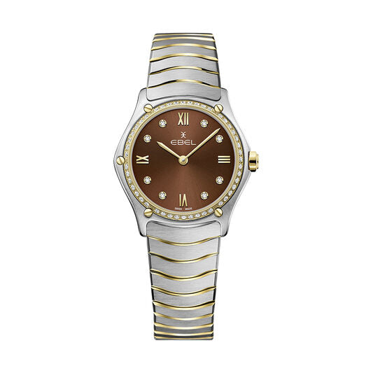 Ebel Sport Classic Two-Tone Quartz Diamond Dial Diamond Bezel On Bracelet Ladies Watch 1216464A