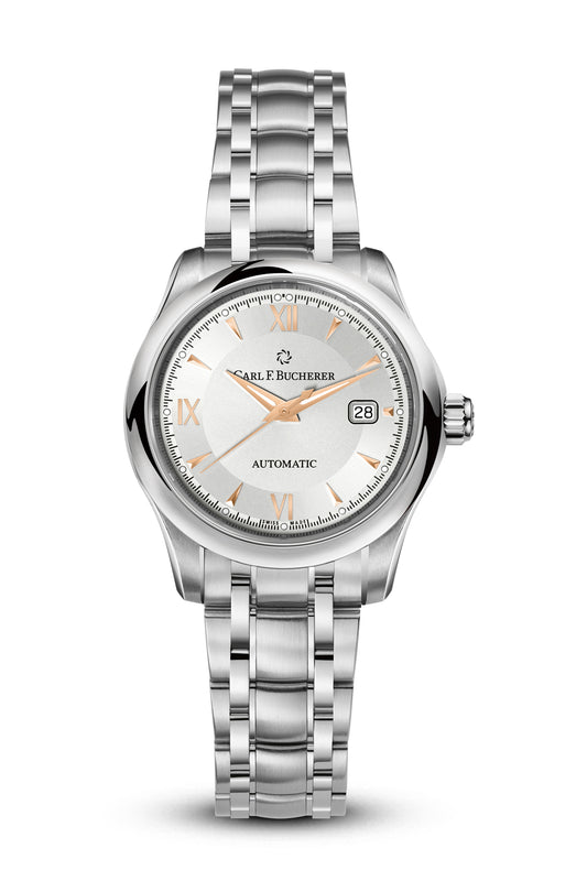 Carl F. Bucherer Manero Auto Date Stainless Steel On SS Bracelet Ladies Watch 00.10911.08.15.21