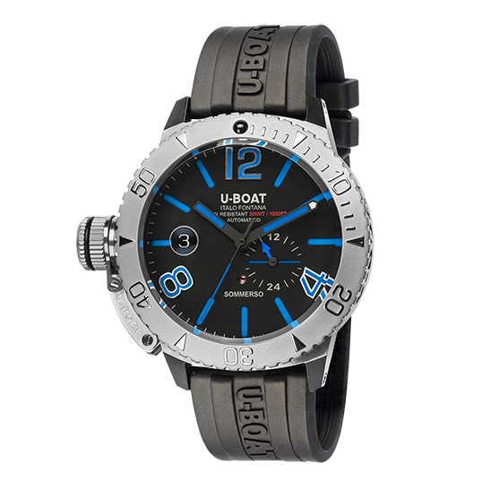 U-Boat Sommerso Blue - Divers watch on Rubber Strap 9014