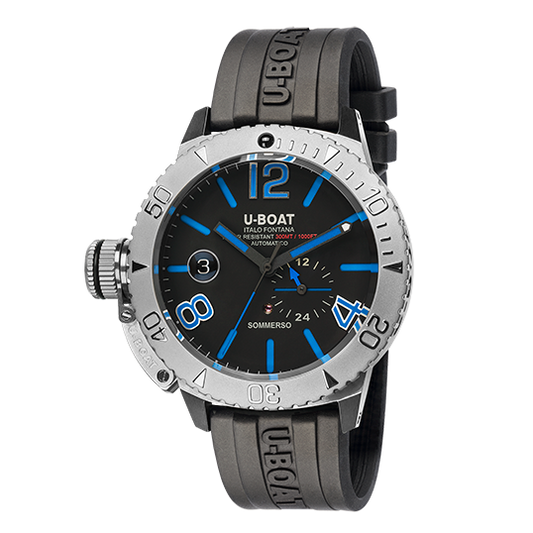 U-Boat Sommerso Blue - Divers watch on Rubber Strap 9014