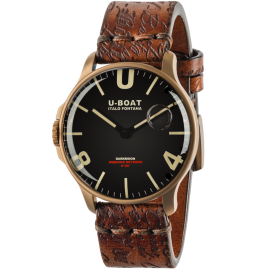 U-Boat Darkmoon 44 IP Bronze 8647 on Handmade Leather Strap