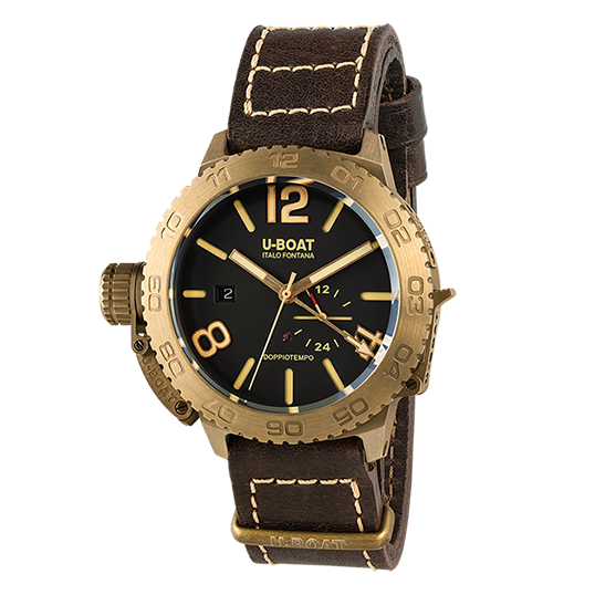 U-Boat Doppiotempo 46 Bronze BR on Leather Strap 9008