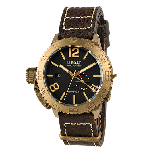 U-Boat Doppiotempo 46 Bronze BR on Leather Strap 9008