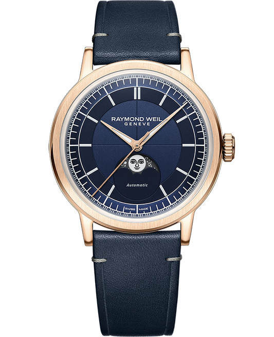 Millesime Automatic Moon Phase Midnight Blue Dial Watch, 39.5mm