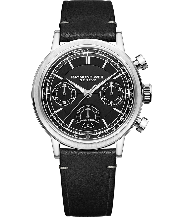 Millesime Automatic Chronograph Black Dial Watch, 39.5 mm