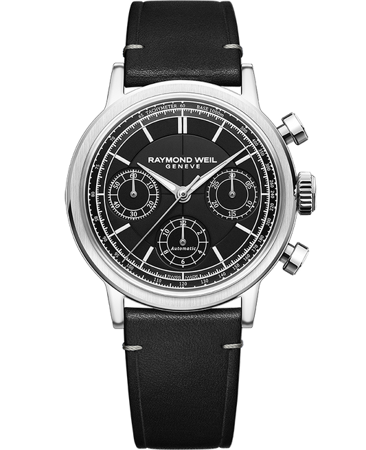 Millesime Automatic Chronograph Black Dial Watch, 39.5 mm