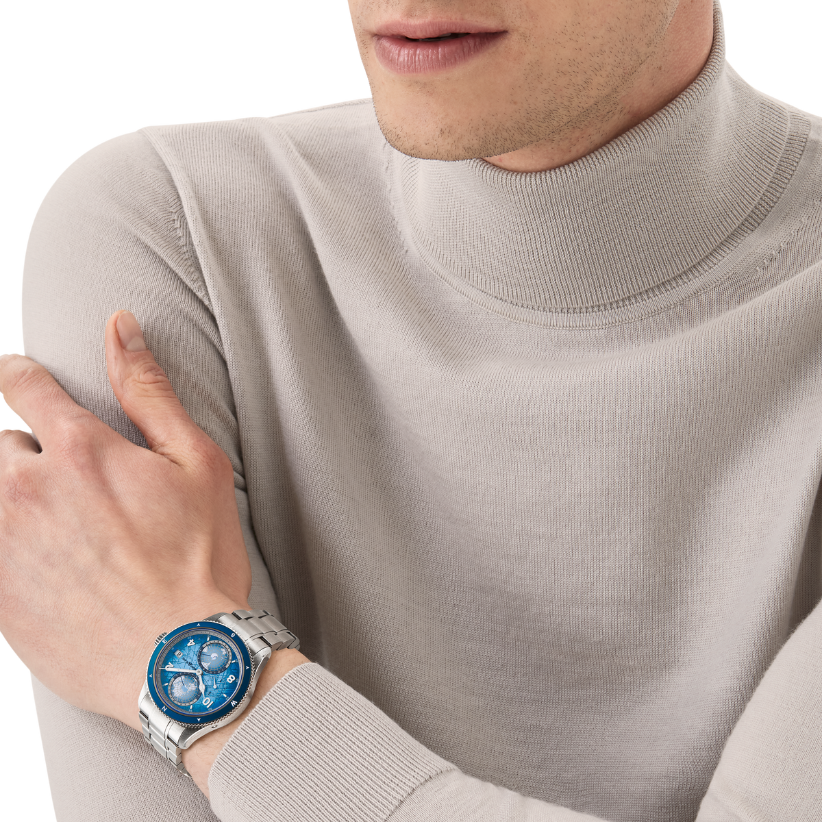 Montblanc 1858 Geosphere 0 Oxygen South Pole Exploration Limited Edition - 1990 pieces - TITANIUM, STEEL, ALUMINIUM - Light blue - Montblanc® US MB130961