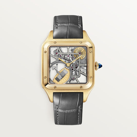 Cartier Santos-Dumont skeleton watch equipped with a micro-rotor WHSA0043