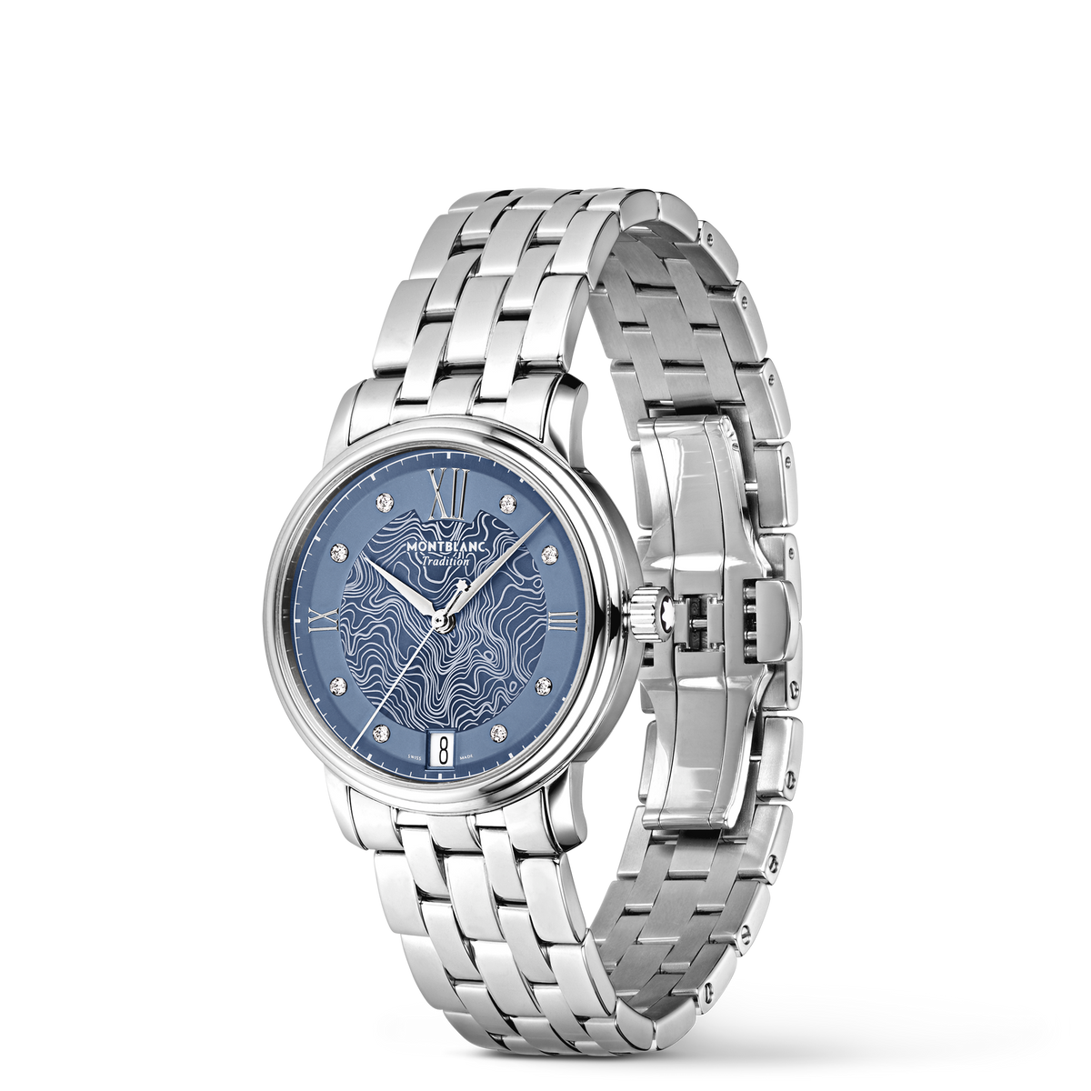 Montblanc Tradition Automatic Date 32 mm - Steel - Light blue - Montblanc® US MB131297
