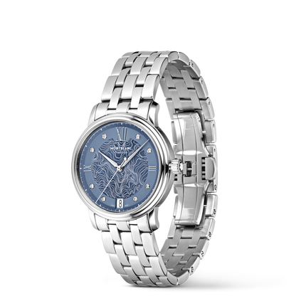 Montblanc Tradition Automatic Date 32 mm - Steel - Light blue - Montblanc® US MB131297