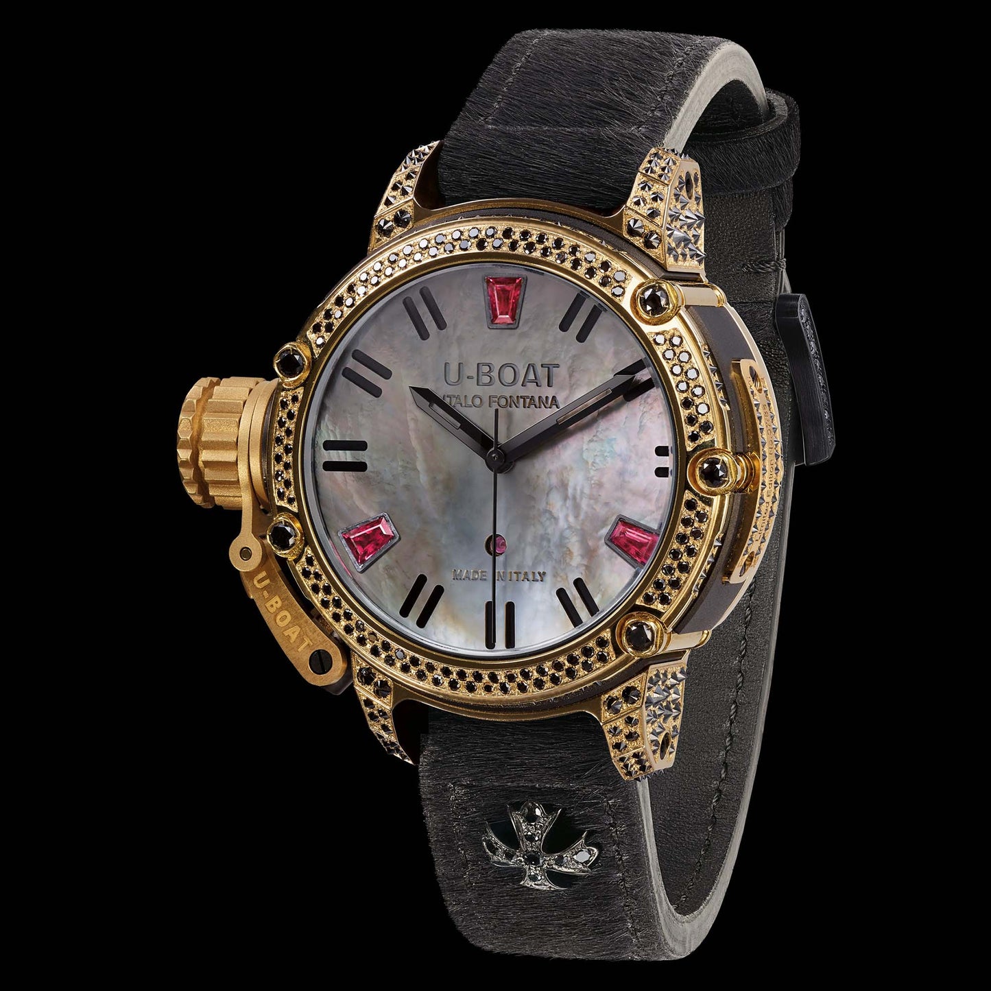 U-Boat Chimera Automatic 40mm Gold IPB Bezel Black Diamonds 8020