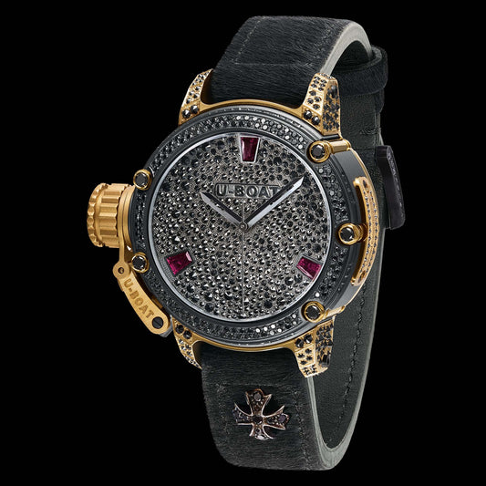 U-Boat Chimera Automatic 40mm Gold IPB Bezel Black Diamonds 8021