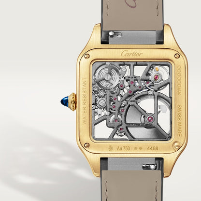 Cartier Santos-Dumont skeleton watch equipped with a micro-rotor WHSA0043