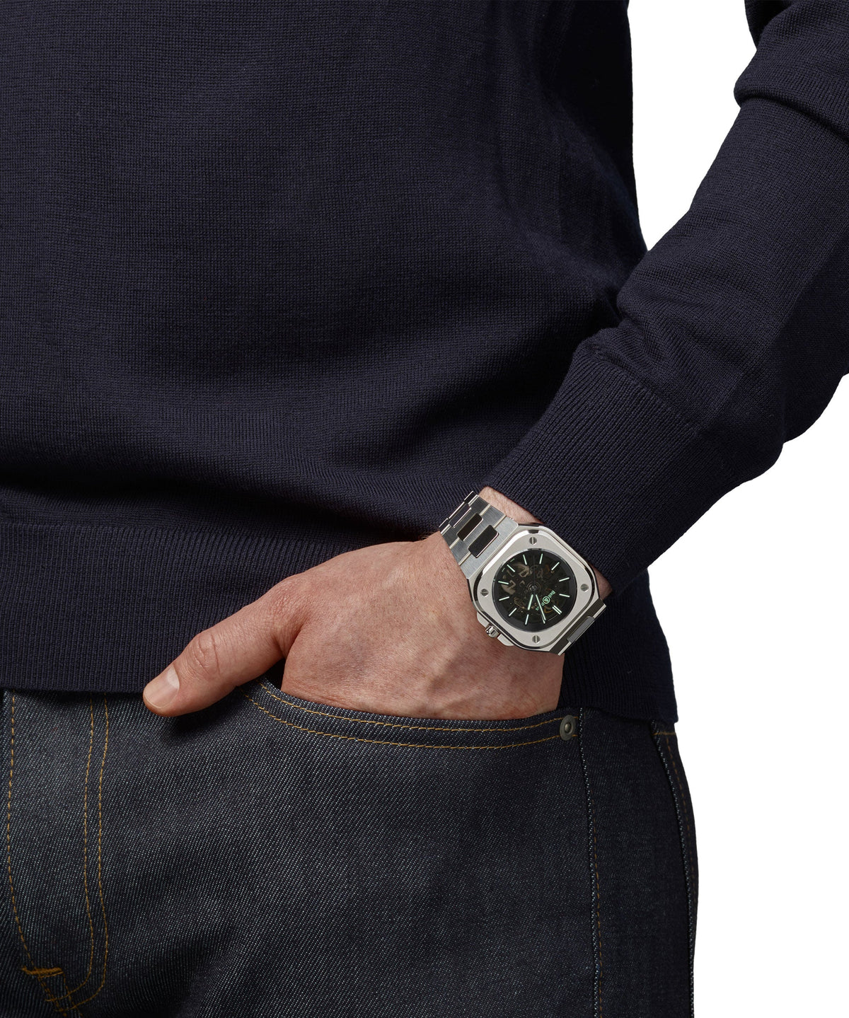 Bell & Ross Watch BR 05 SKELETON NIGHTLUM BR05A-BL-SK-ST/SST