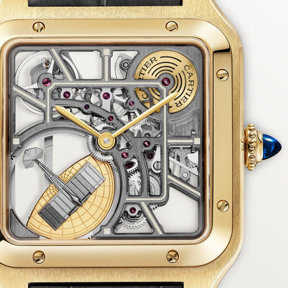 Cartier Santos-Dumont skeleton watch equipped with a micro-rotor WHSA0043
