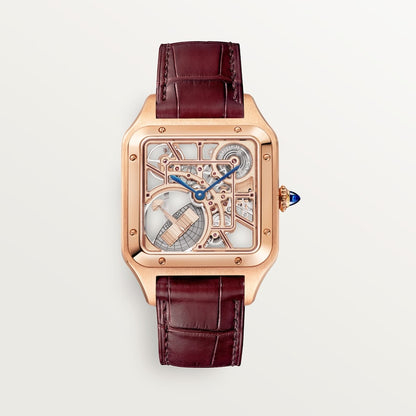 Cartier Santos-Dumont skeleton watch equipped with a micro-rotor WHSA0030
