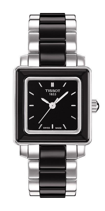 Tissot Cera Square Ladies Black Diamonds Quartz Ceramic Trend T0643102205100 Watch