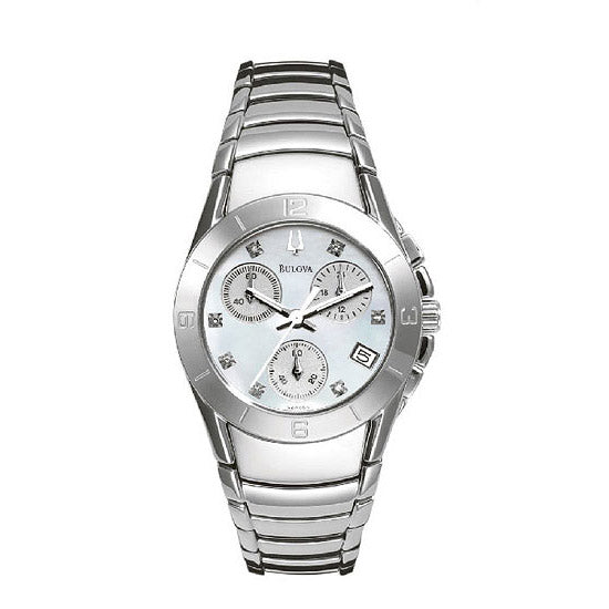 Bulova Women's Diamond Dial Chronograph Watch #96P006