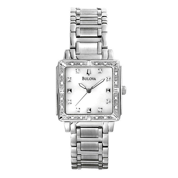 Bulova Women's Diamond Accented Mother of Pearl Dial Watch #96R107