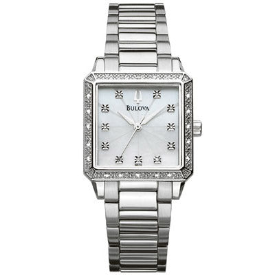 Bulova Women's Diamond Accented Mother of Pearl Dial Watch #96R110