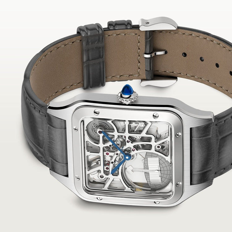 Cartier Santos-Dumont skeleton watch equipped with a micro-rotor WHSA0032