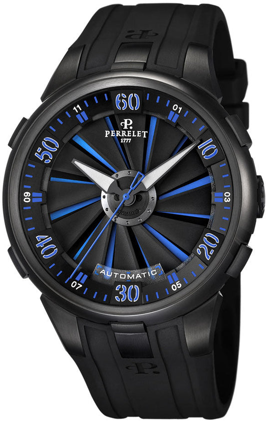 Perrelet Turbine XL Automatic Steel PVD Black/Blue On Rubber A1051/5