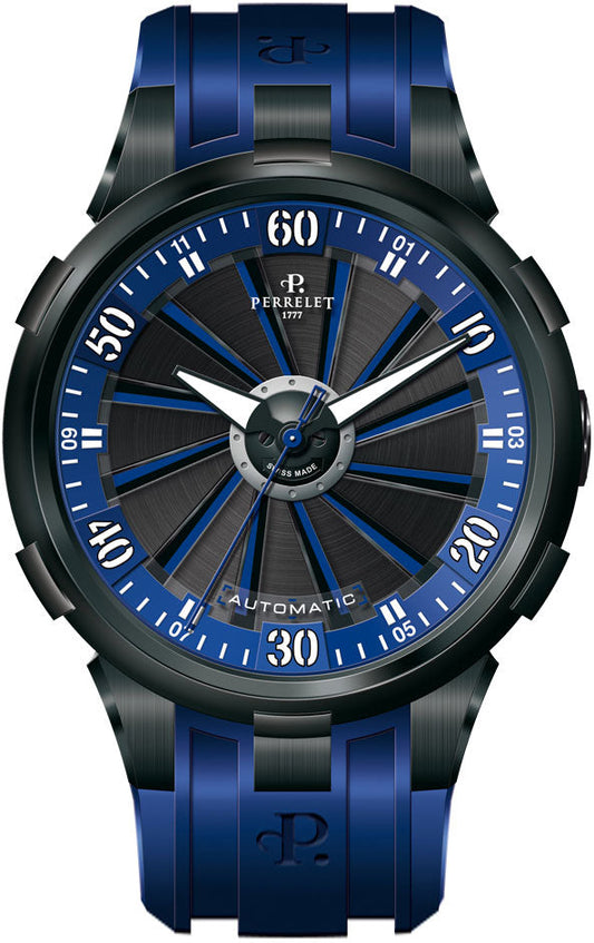 Perrelet Turbine Racing XL Automatic PVD Black/Blue Dial A1051/8