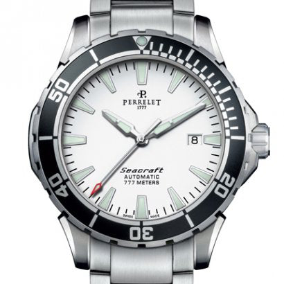 Perrelet Seacraft 3 Hands GMT Automatic Steel White Dial A1053/A