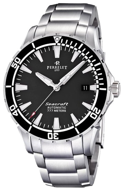 Perrelet Seacraft 3 Hands GMT Automatic Steel Black Dial A1053/B