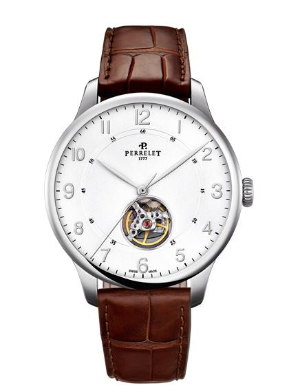 Perrelet First Class Open Heart Automatic Steel Cut-Out White Arabic Numerals Dial A1087/1