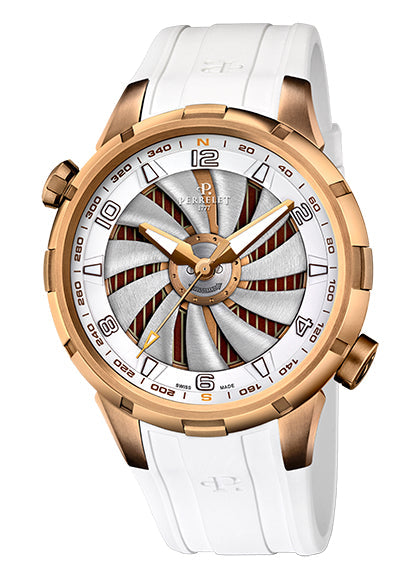 Perrelet Turbine Yacht Automatic Steel With Bronze PVD White On Rubber A1089/2