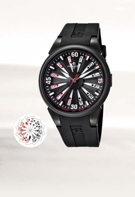 Perrelet Turbine Poker Automatic Steel PVD Black On Rubber A4018/2