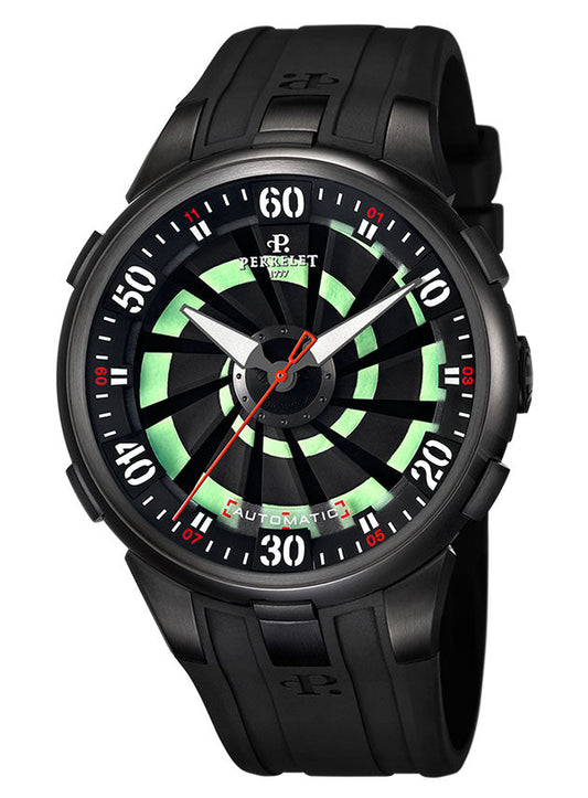 Perrelet Turbine XL Paranoia Automatic Steel PVD Black/Psychedelic Luminous On Rubber A4024/1