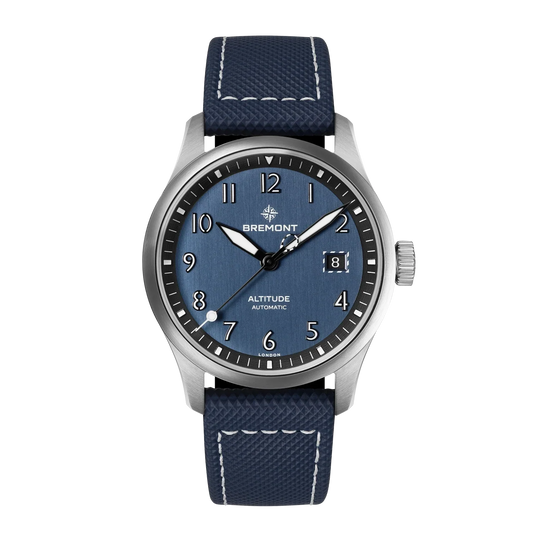 Bremont Watches | Mens | Altitude Altitude 39mm Blue Dial Leather Strap ALT39-DT-SS-BL-L-S