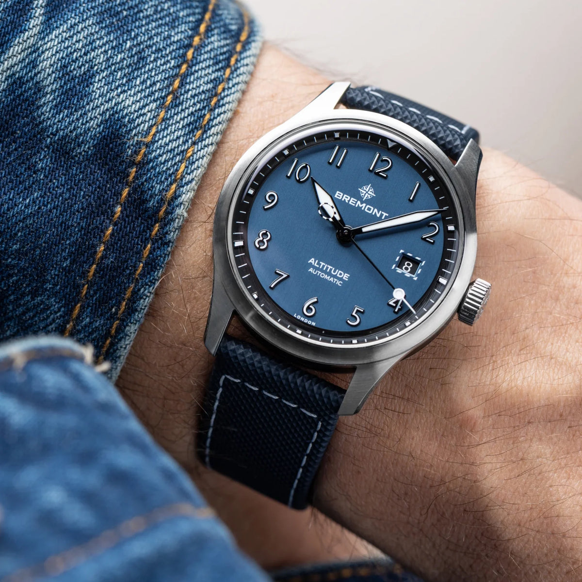 Bremont Watches | Mens | Altitude Altitude 39mm Blue Dial Leather Strap ALT39-DT-SS-BL-L-S