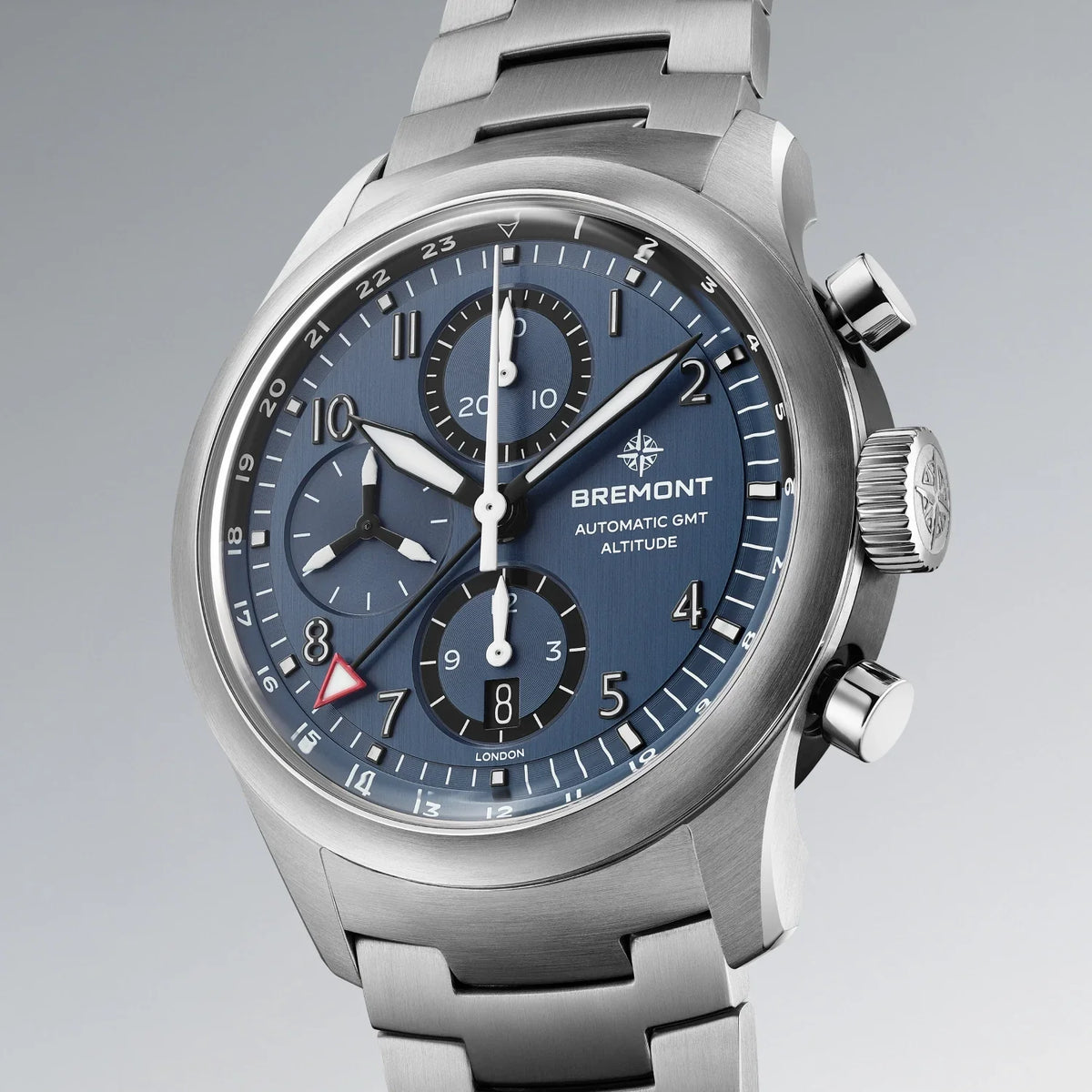 Bremont Watches | Mens | Altitude Altitude 42mm Chronograph GMT Blue Dial Bracelet ALT42-CHR-G-SS-BL-B
