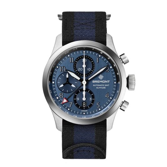Bremont Watches | Mens | Altitude Altitude 42mm Chronograph GMT Blue Dial Nato Strap ALT42-CHR-G-SS-BL-N-S