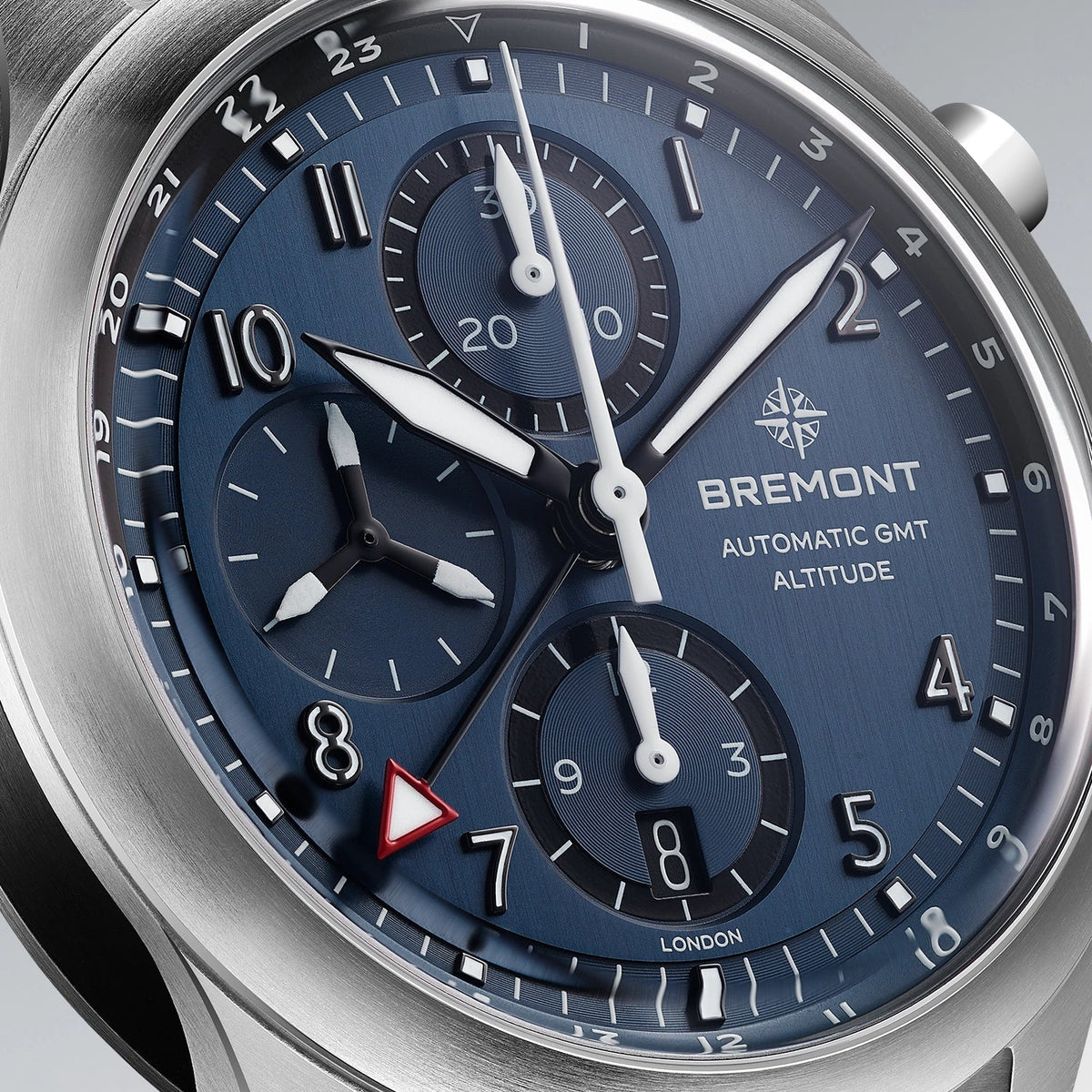 Bremont Watches | Mens | Altitude Altitude 42mm Chronograph GMT Blue Dial Nato Strap ALT42-CHR-G-SS-BL-N-S