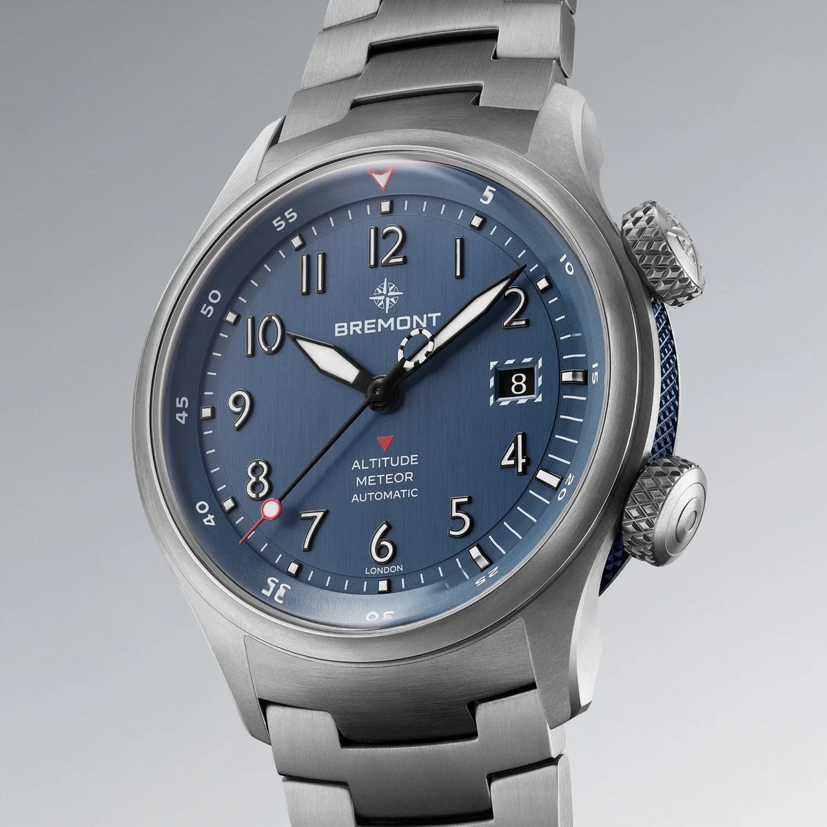 Bremont Watches | Mens | Altitude Altitude MB Meteor Blue Dial Blue Barrel Bracelet ALT42-MT-TI-BLBL-B