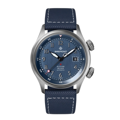 Bremont Watches | Mens | Altitude Altitude MB Meteor Blue Dial Blue Barrel Leather Strap ALT42-MT-TI-BLBL-L-S