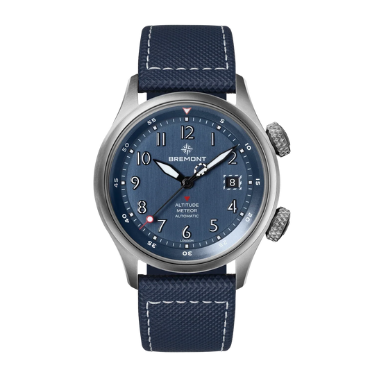 Bremont Watches | Mens | Altitude Altitude MB Meteor Blue Dial Blue Barrel Leather Strap ALT42-MT-TI-BLBL-L-S