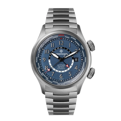 Bremont Watches | Mens | Altitude Altitude MB Meteor Time Zones Blue Dial Bracelet ALT42-MT-Z-TI-BLBL-B