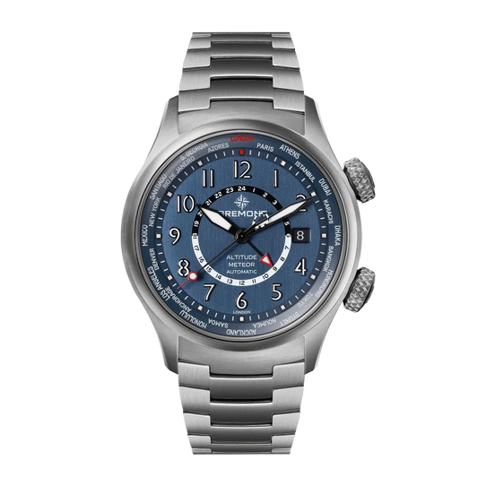 Bremont Watches | Mens | Altitude Altitude MB Meteor Time Zones Blue Dial Bracelet ALT42-MT-Z-TI-BLBL-B