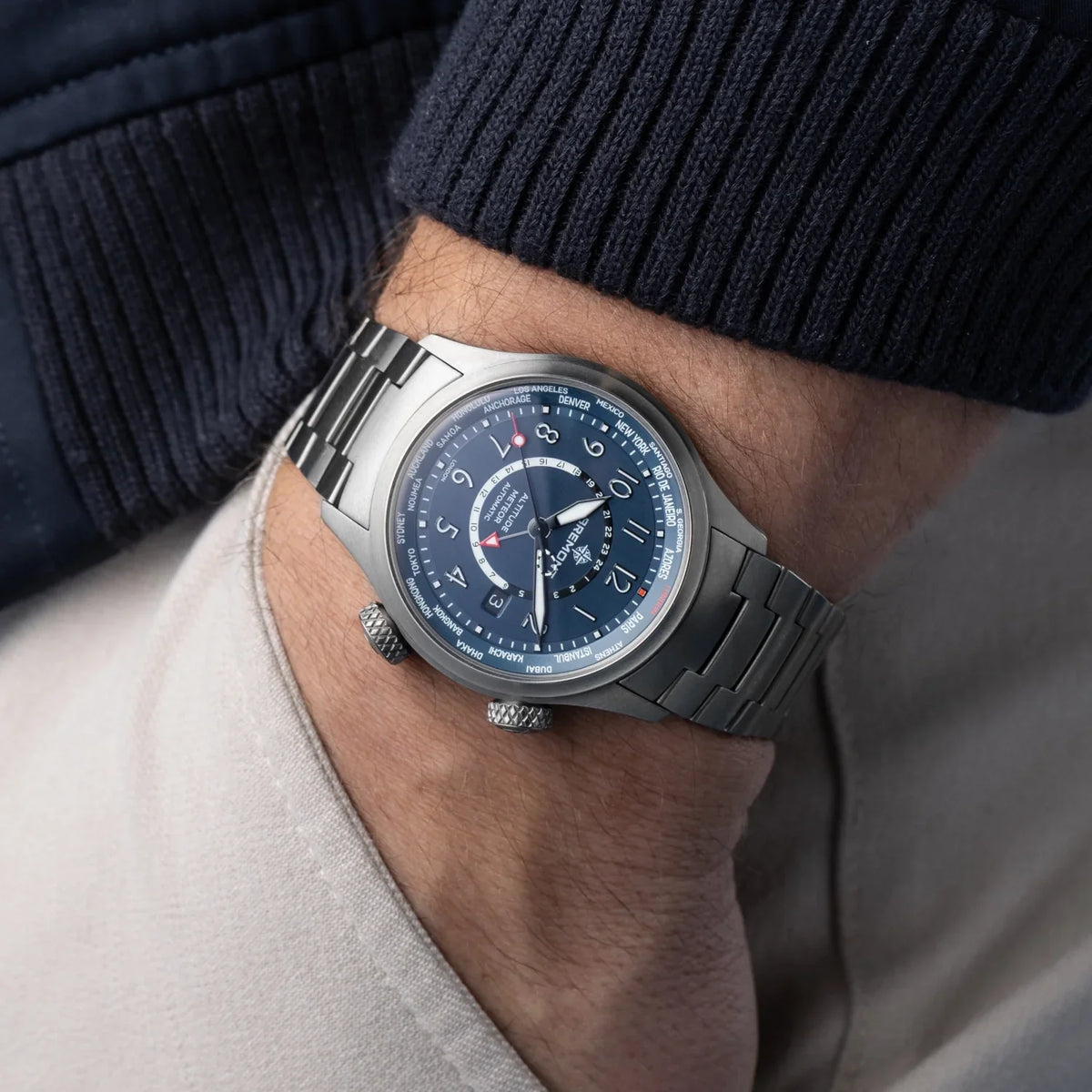 Bremont Watches | Mens | Altitude Altitude MB Meteor Time Zones Blue Dial Bracelet ALT42-MT-Z-TI-BLBL-B